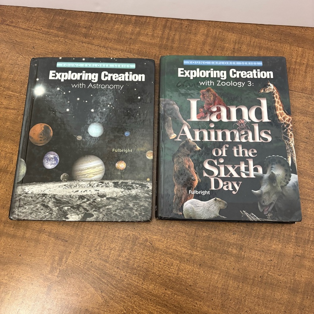 Lot Of 2 Exploring Creation with Zoology 3 Land Animals Sixth Day& Astronomy Cl
